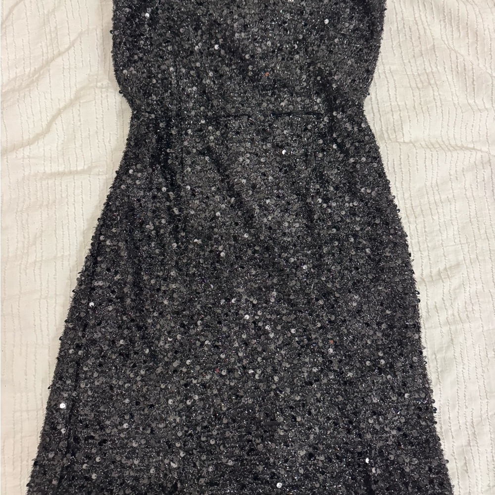 Sparkling Black Sequin Mini Dress